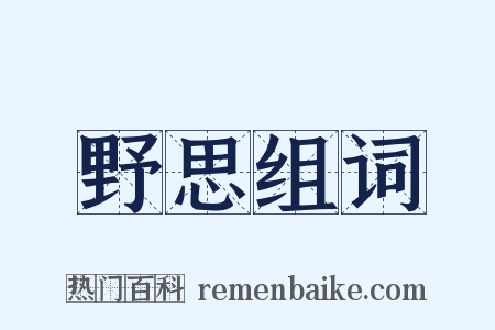 野思组词是什么意思的图片